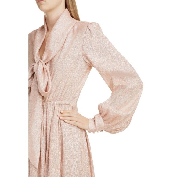 Runway Marc Jacobs Tie Front Silk Metallic Dress Womens Size 0 NWT $1200 - Picture 5 of 16